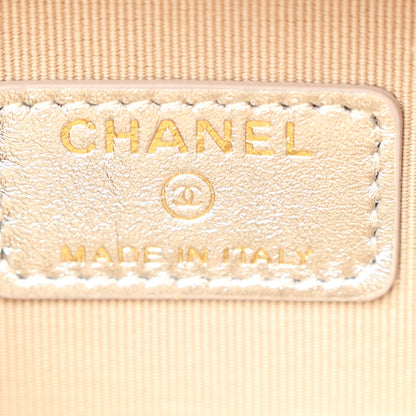 Chanel Gradient Metallic Lambskin Quilted Like A Wallet Clutch With Chain Gold Pink 6 of 13