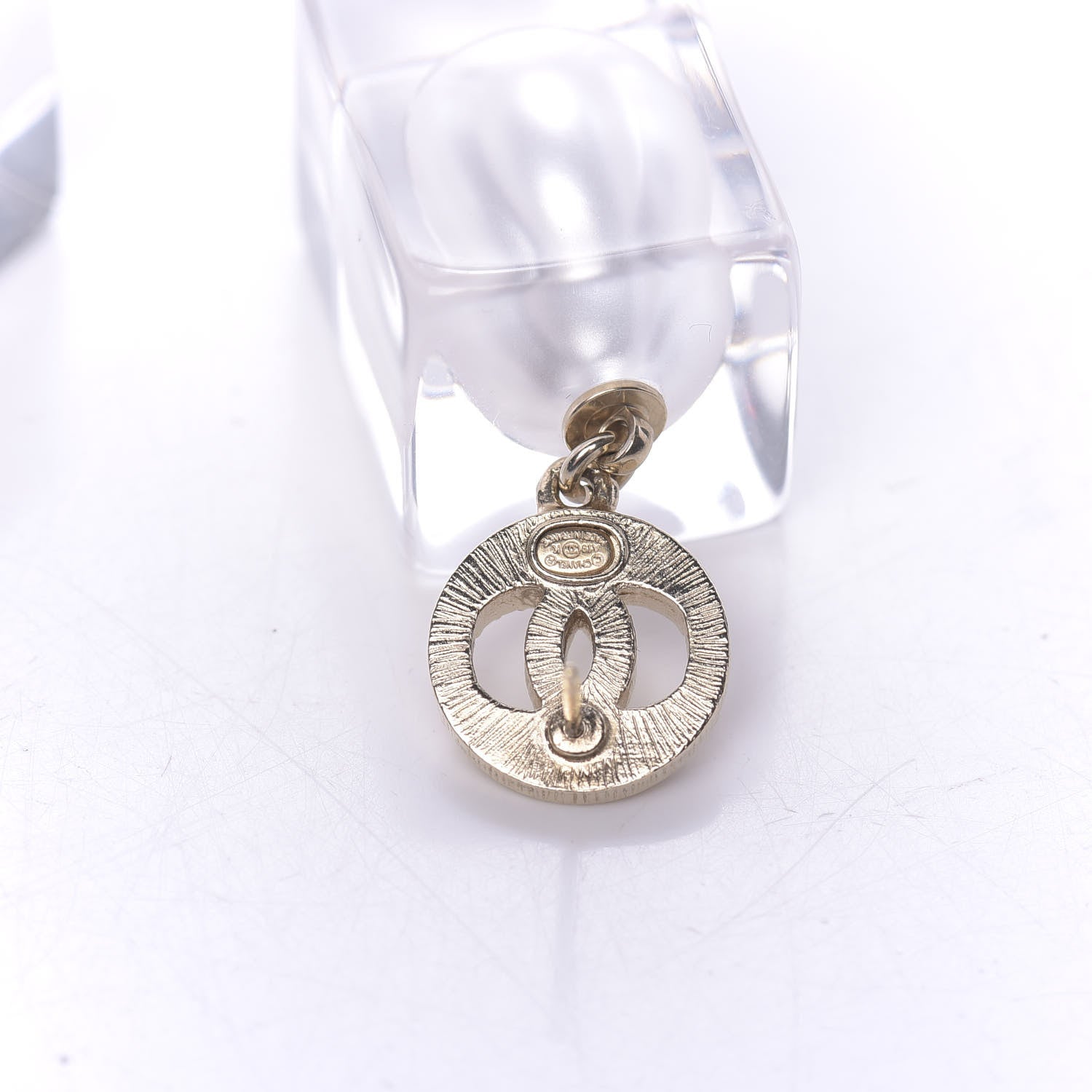 Chanel Resin Crystal Earrings Gold 4 of 5