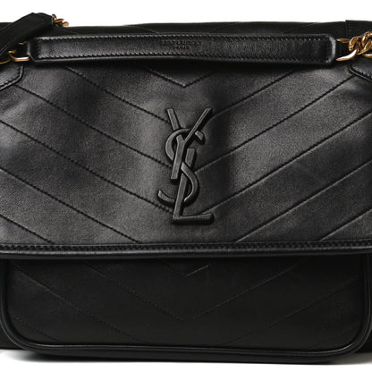 Saint Laurent Lambskin Matelasse Monogram Medium Niki Chain Satchel Black 10 of 13