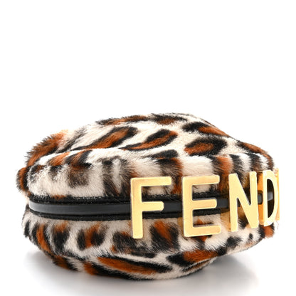 Fendi Sheepskin Vitello Grace Pony Hair Ocelot Nano Fendigraphy Hobo Charm Multicolor Black 3 of 10