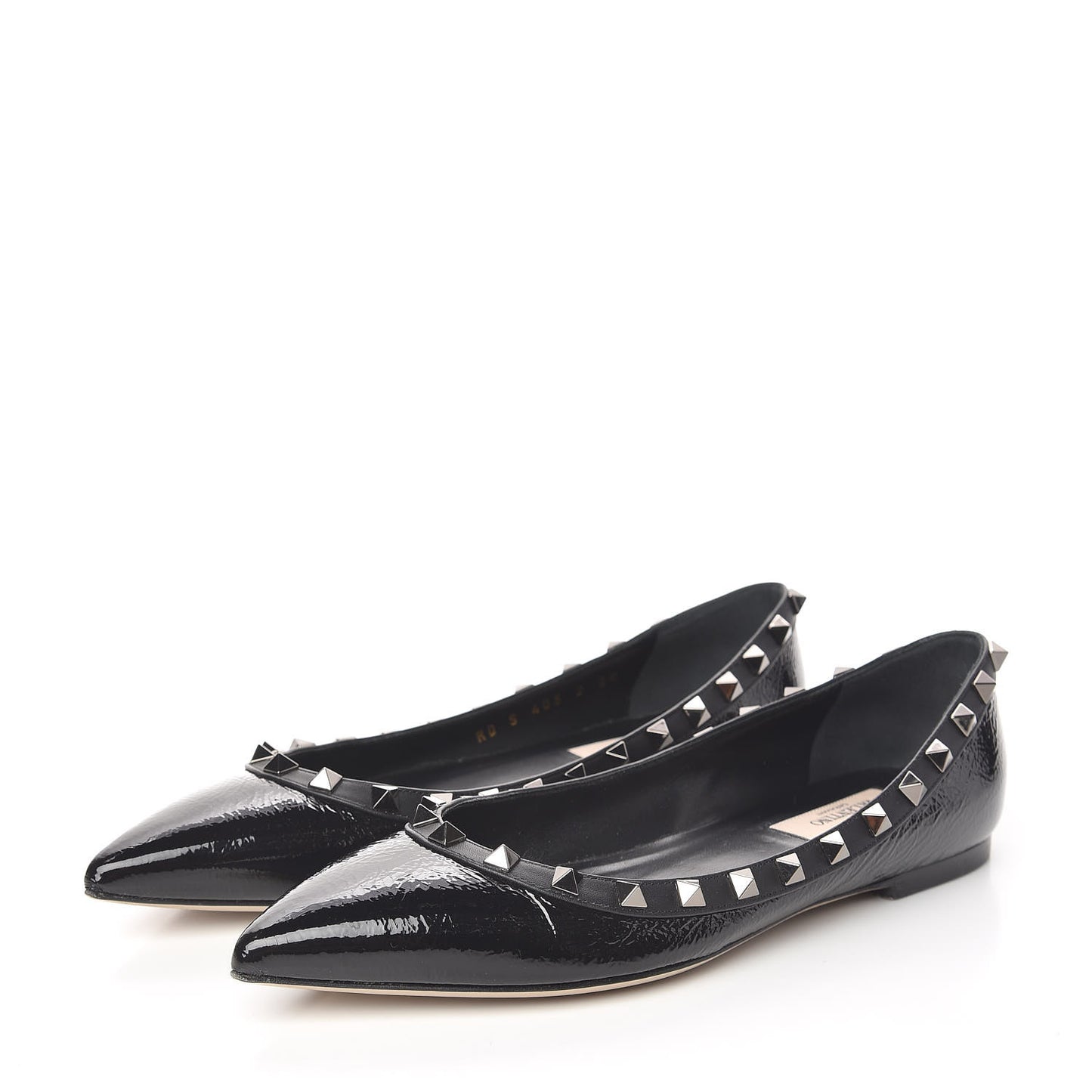 Patent Rockstud Ballerina Flats 38 Black