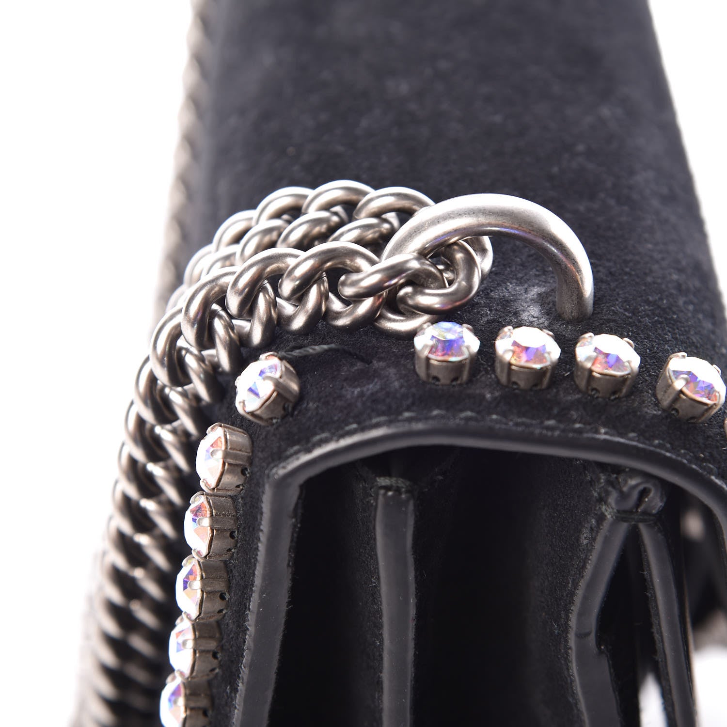 Gucci Suede Crystal Small Dionysus Shoulder Bag Black 11 of 11