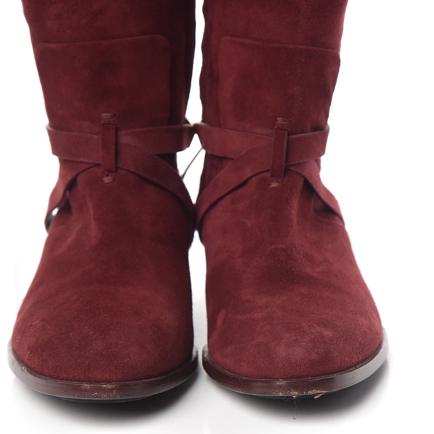Christian Dior Suede Knee High Boots 36.5 Burgundy 13 of 13