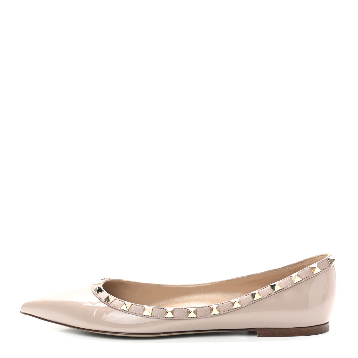 Valentino Garavani Patent Rockstud Ballerina Flats 40 Poudre 1 of 8