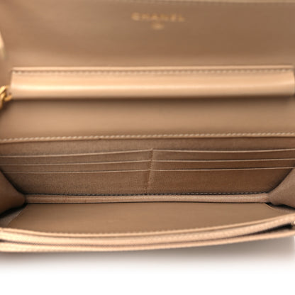 Chanel Caviar Quilted CC Filigree Wallet On Chain WOC Beige 5 of 13