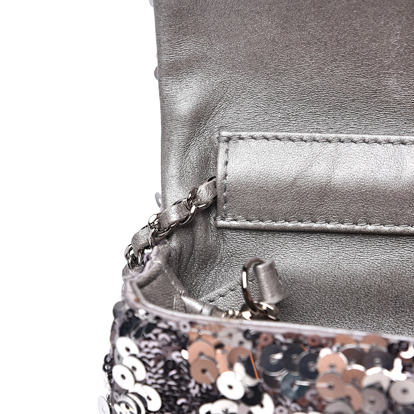 Sequin Medium Single Flap Silver