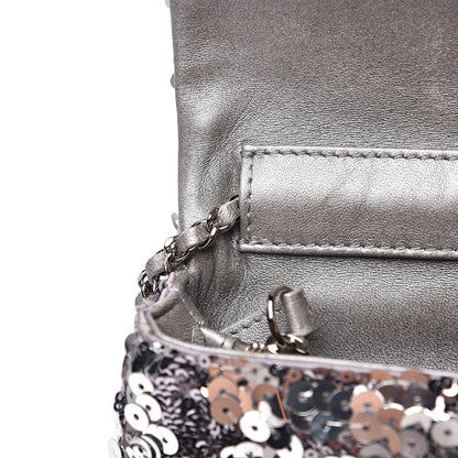 Chanel Sequin Medium Single Flap Silver 14 of 14
