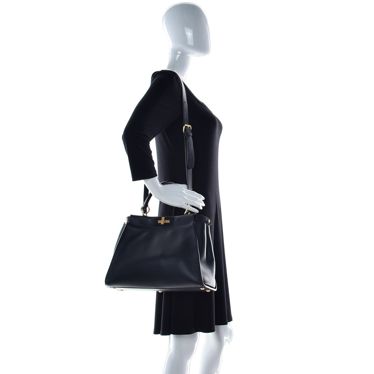 Calfskin Velvet Fun Fair Medium Peekaboo Iconic Satchel Black Tobacco Multicolor