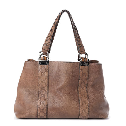 Gucci Calfskin Medium Bamboo Bar Tote Bag Brown 1 of 8