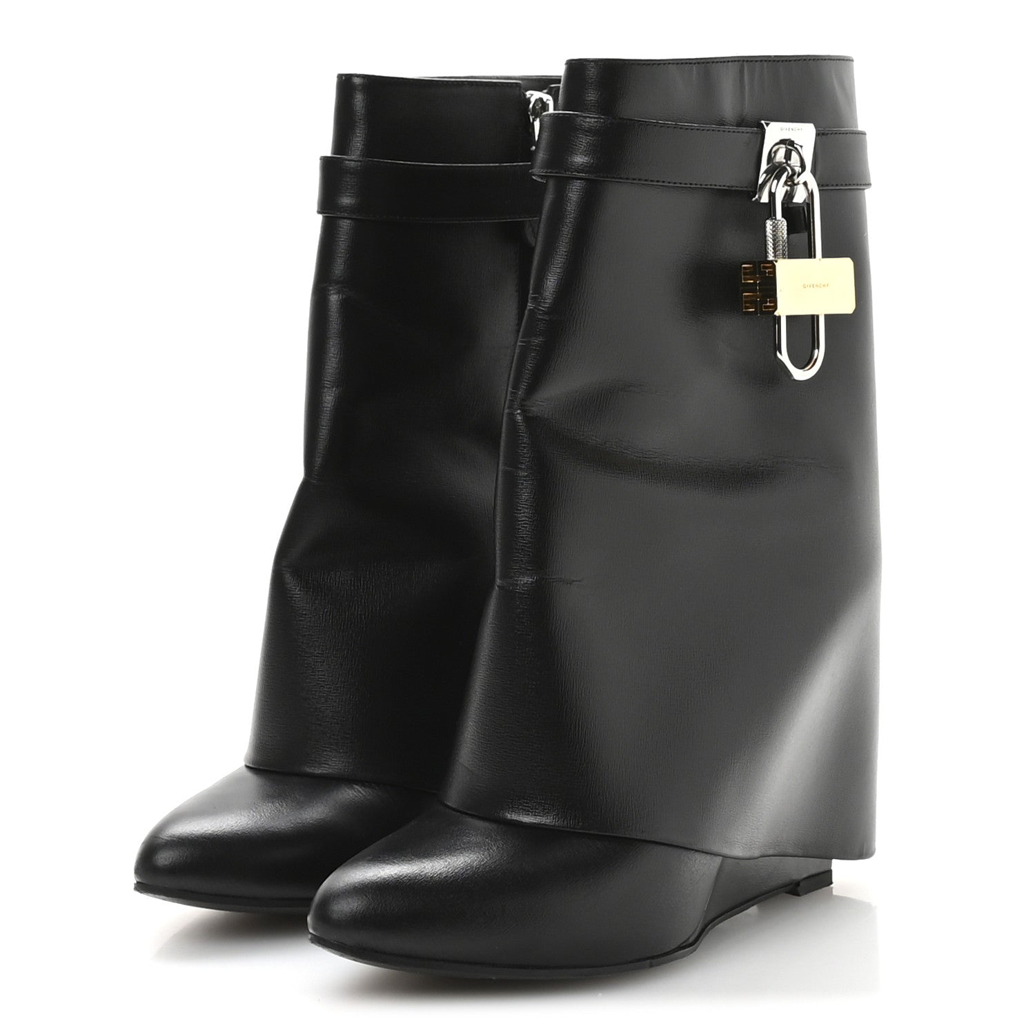 Givenchy Calfskin Shark Lock Ankle Boots 39 Black 4 of 8