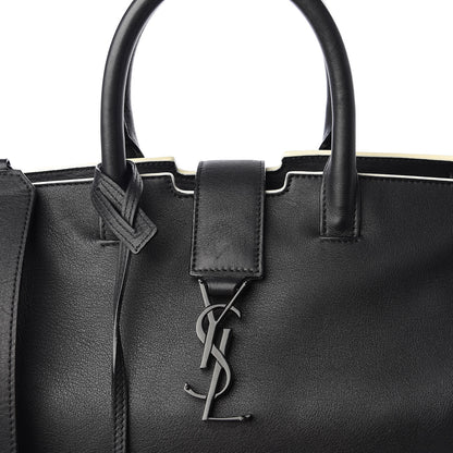 Saint Laurent Calfskin Small Monogram Downtown Cabas Black White 8 of 8