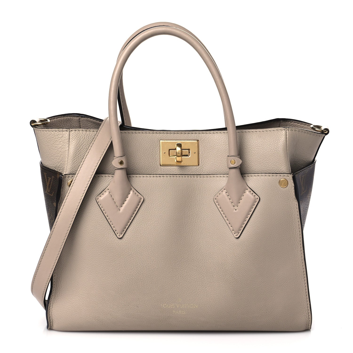 Louis Vuitton Calfskin Monogram On My Side Greige 1 of 9