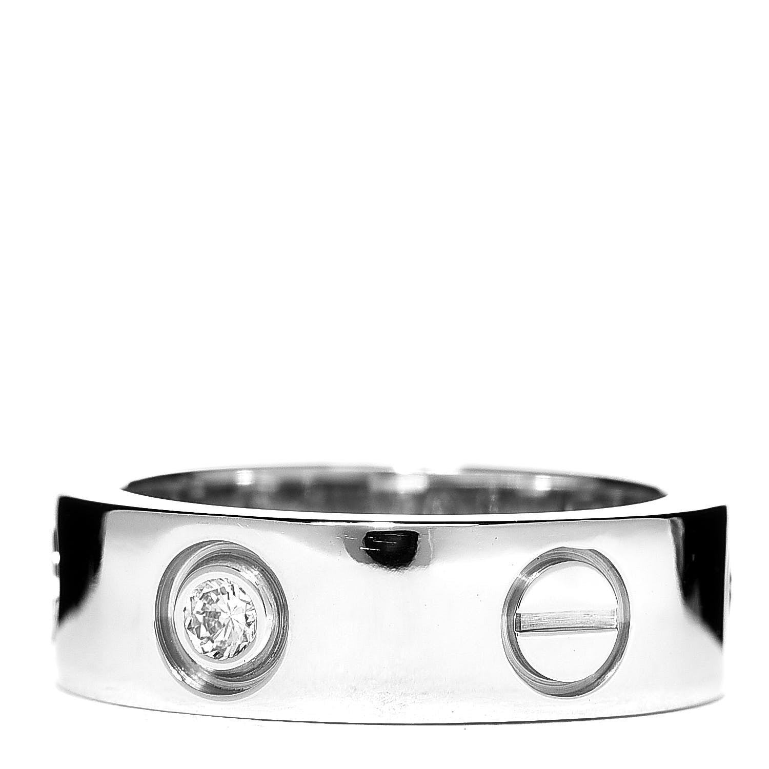 Cartier 18K White Gold 3 Diamond 5.5mm LOVE Ring 47 4 3 of 6