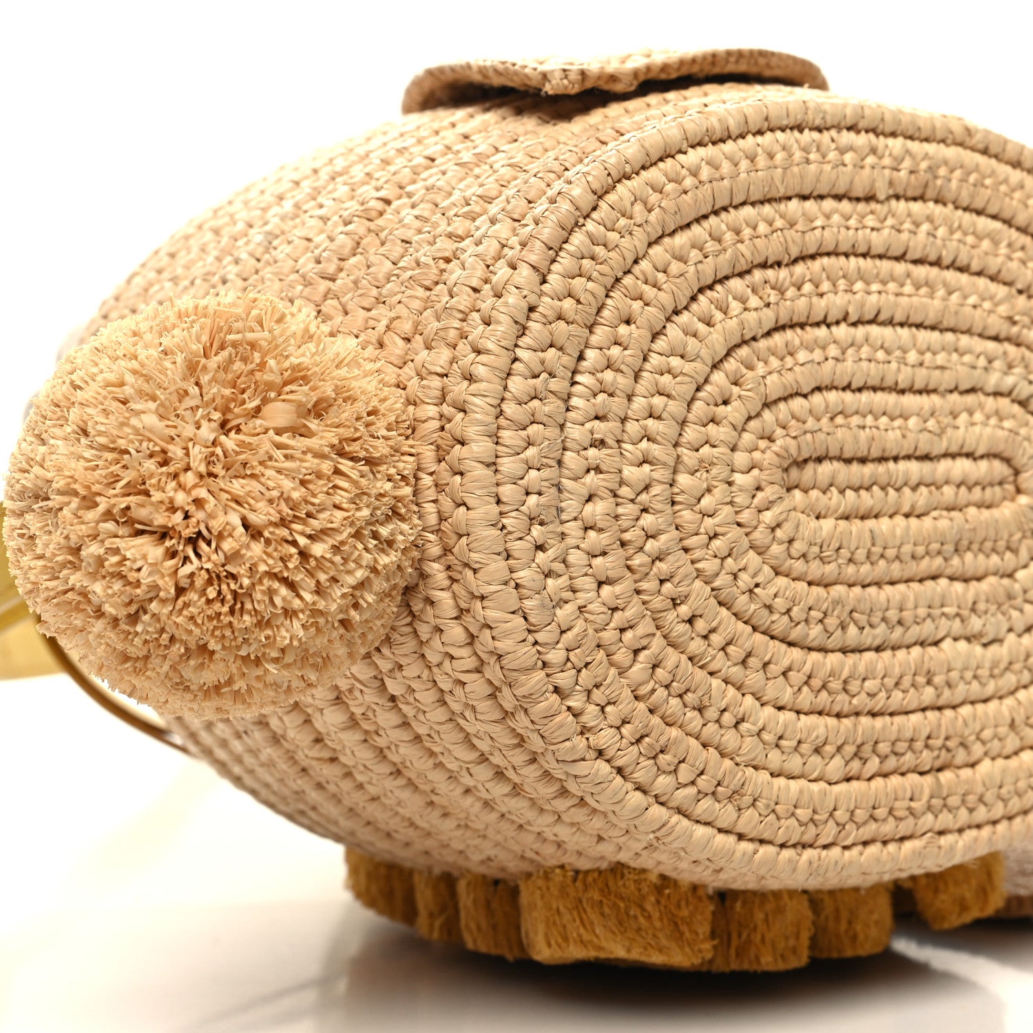 Loewe Raffia Calfskin Bunny Basket Bucket Bag Natural 8 of 10