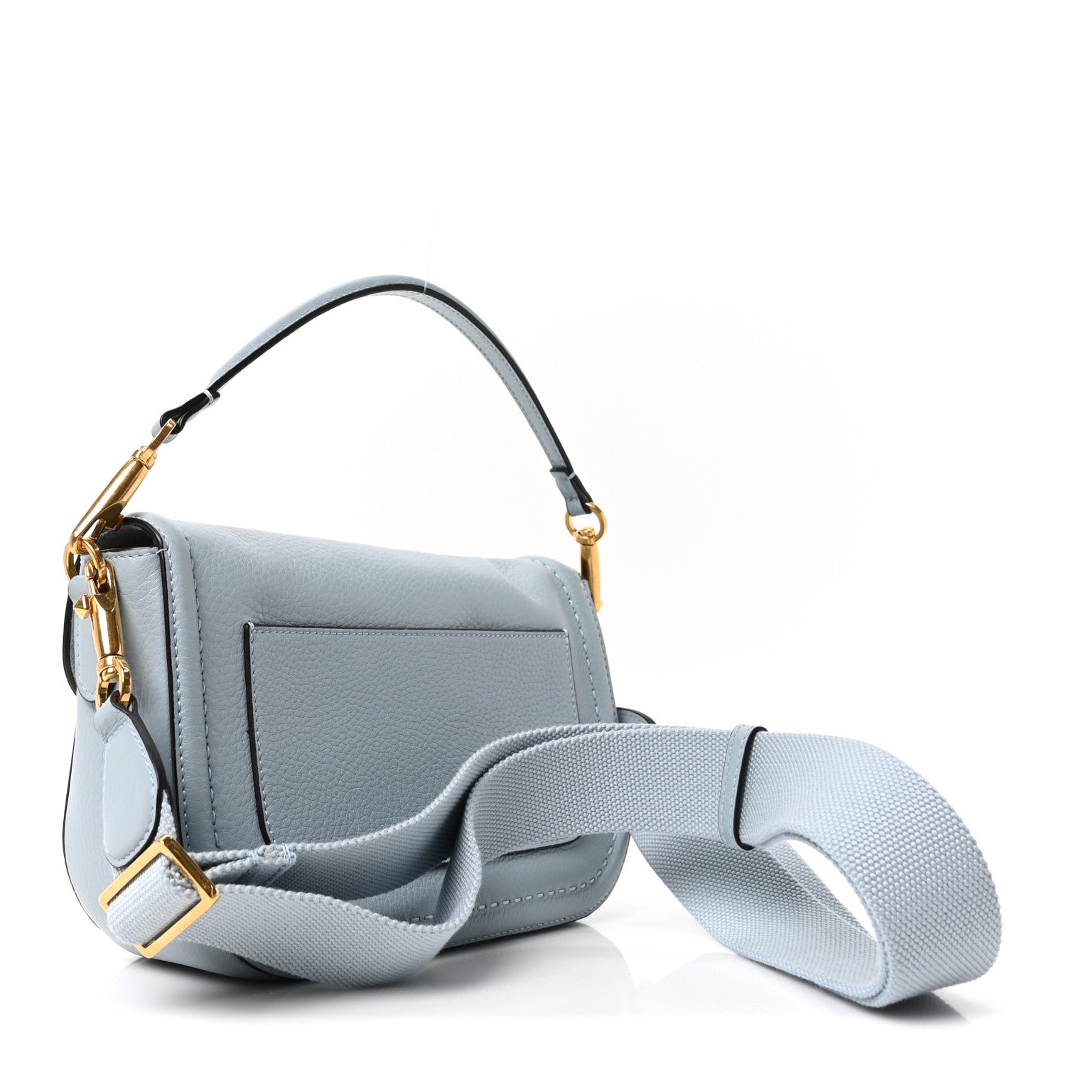 Valentino Garavani Pebbled Calfskin Vlogo Small Top Handle Shoulder Bag Blu Porcellana 3 of 9