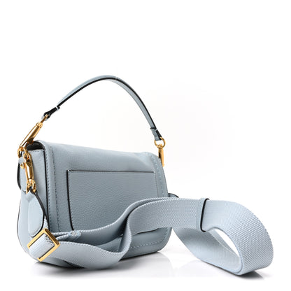 Valentino Garavani Pebbled Calfskin Vlogo Small Top Handle Shoulder Bag Blu Porcellana 3 of 9