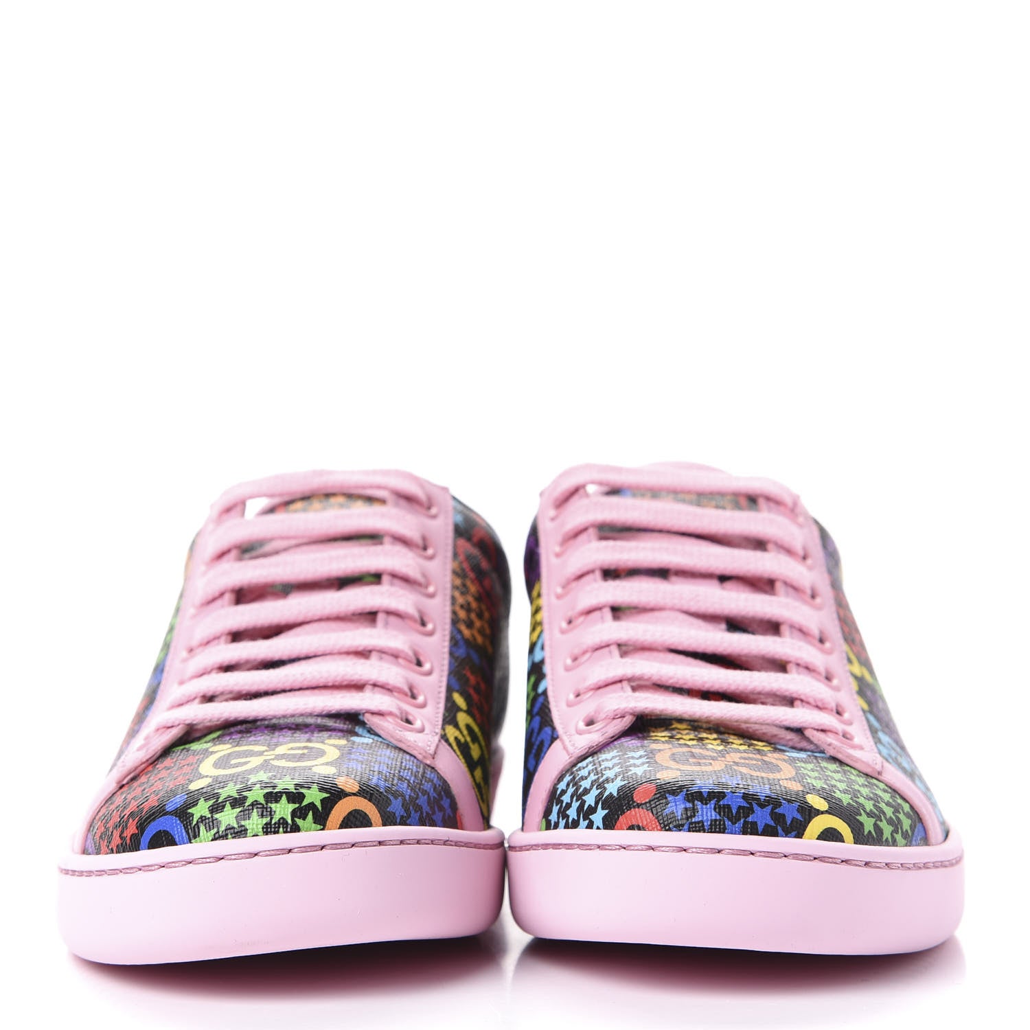 Gucci GG Supreme Monogram Psychedelic Womens Ace Sneakers 36 Black Multicolor Sugar Pink 2 of 11