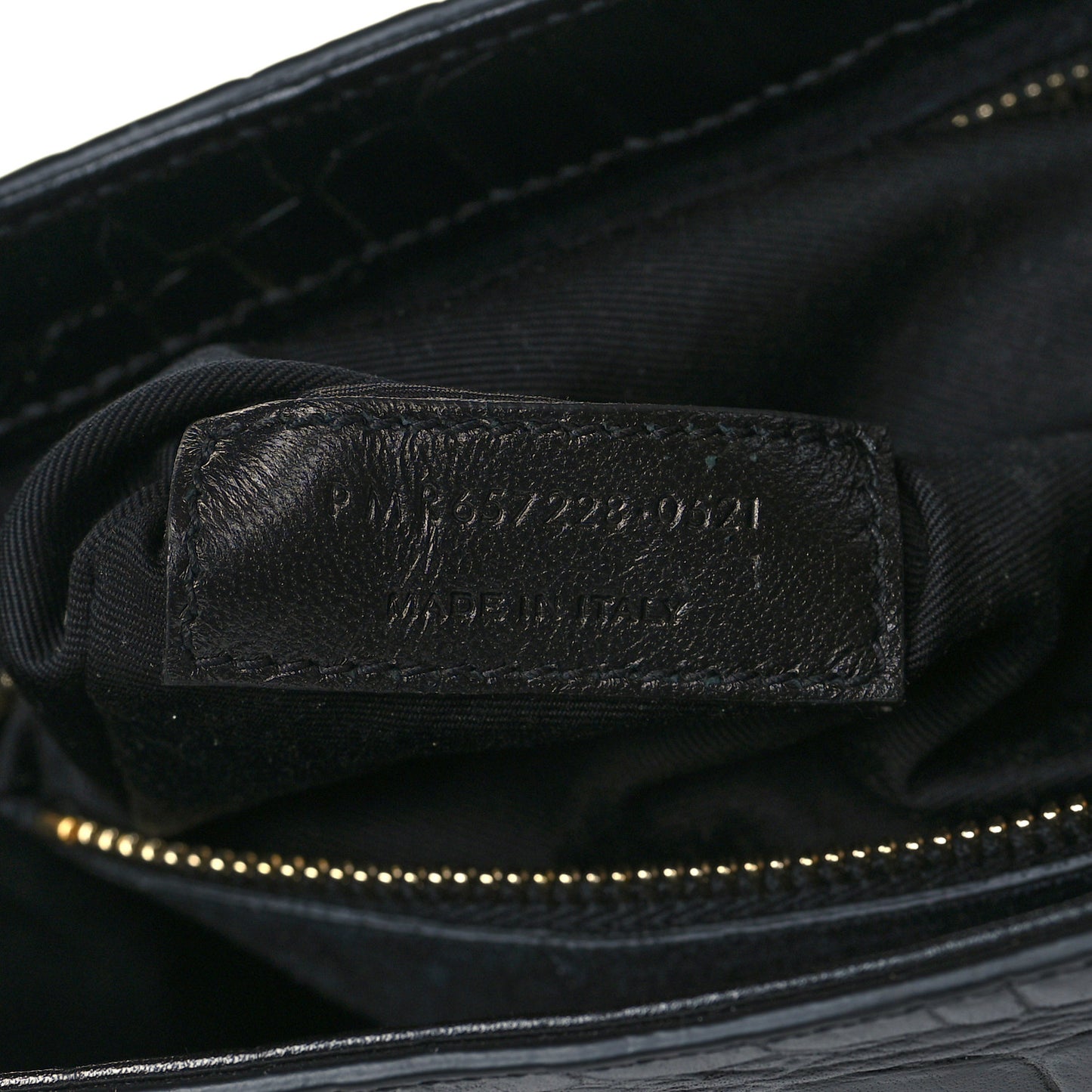 Calfskin Crocodile Embossed Le 5 A 7 Hobo Black