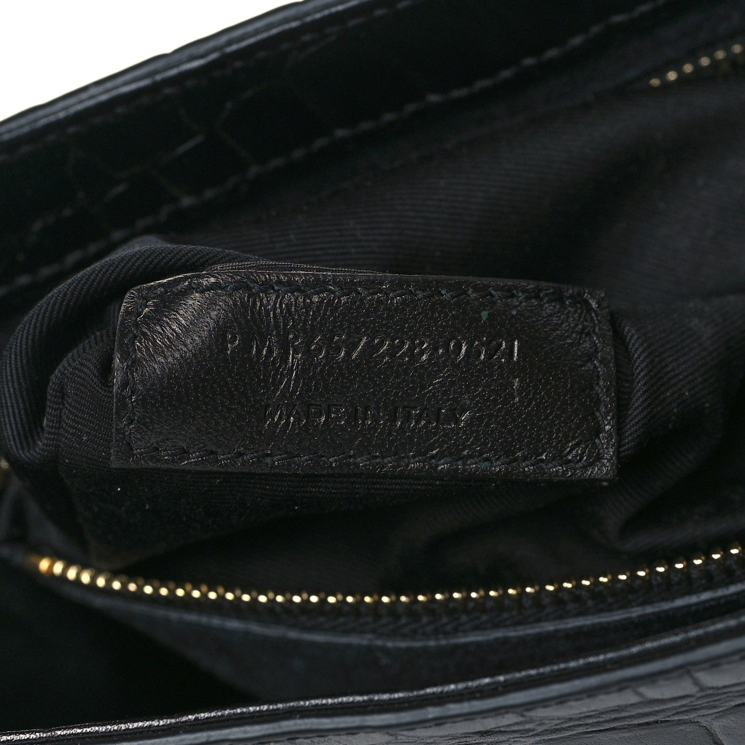 Saint Laurent Calfskin Crocodile Embossed Le 5 A 7 Hobo Black 7 of 10