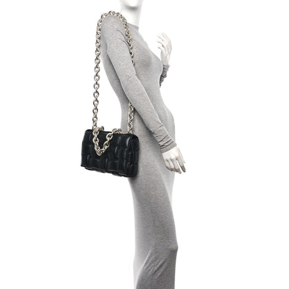 Bottega Veneta Lambskin Maxi Intreccio Padded Chain Cassette Crossbody Bag Black 2 of 9