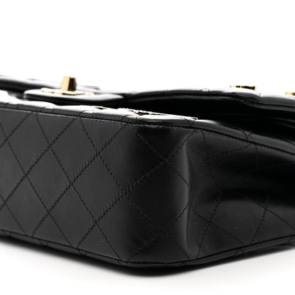 Chanel Lambskin Quilted Medium Hollywood Charms Double Flap Black 10 of 14