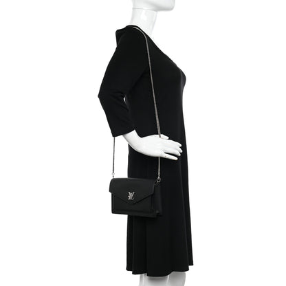 Louis Vuitton Soft Calfskin My Lockme Chain Pochette Black 2 of 13