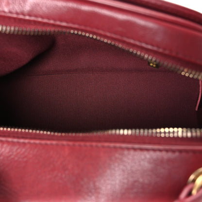 Chanel Calfskin Quilted CC Small Vanity Case Dark Red 5 of 10