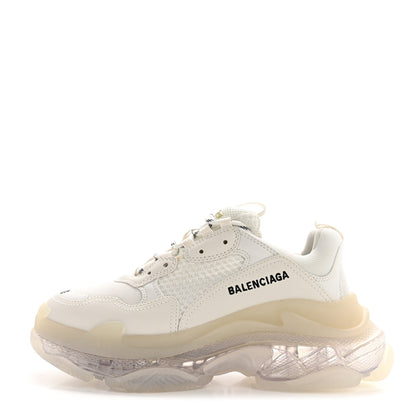 Balenciaga Fabric Mesh Clear Sole Womens Triple S Sneakers 40 White 1 of 8