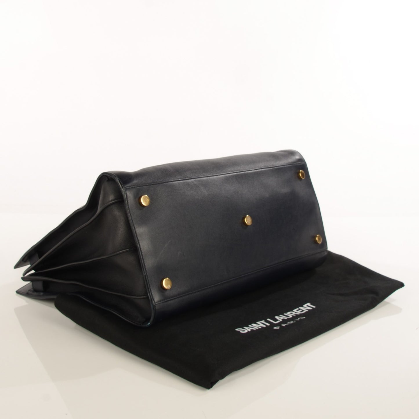 Calfskin Large Sac de Jour Carryall Navy Blue