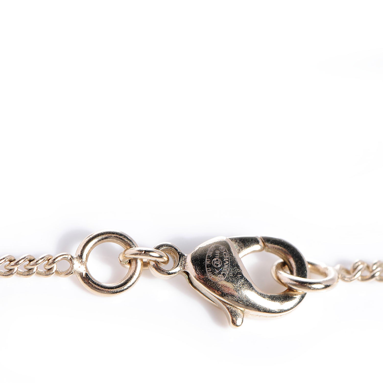 Chanel Mother of Pearl CC Necklace Gold 3 of 4