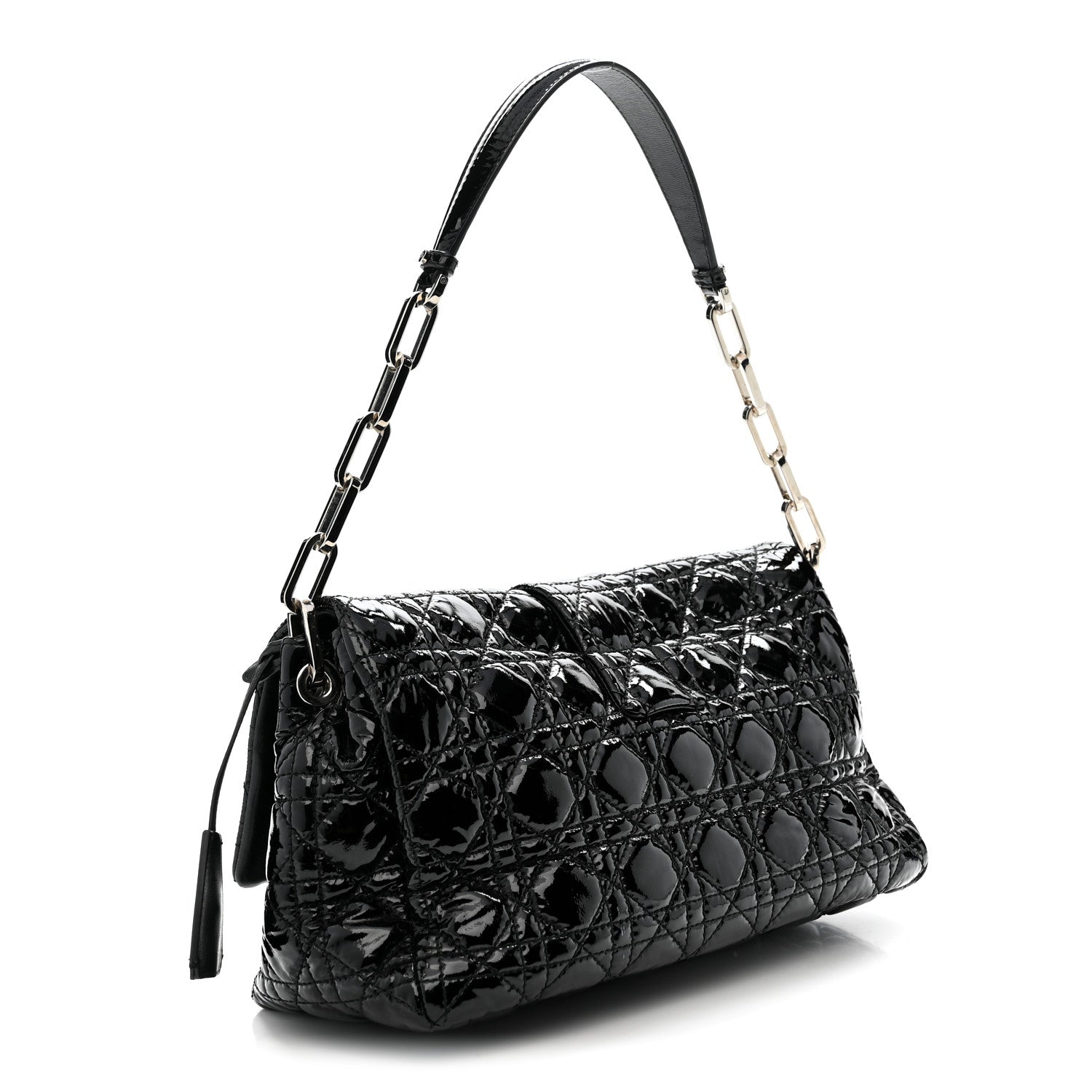 Christian Dior Patent Cannage New Lock Flap Black 3 of 12