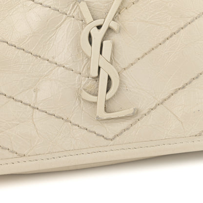 Saint Laurent Crinkled Calfskin Matelasse Monogram Niki Chain Wallet Crema Soft 14 of 15