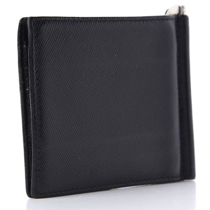 Prada Saffiano Money Clip Bi-Fold Wallet Black 3 of 13