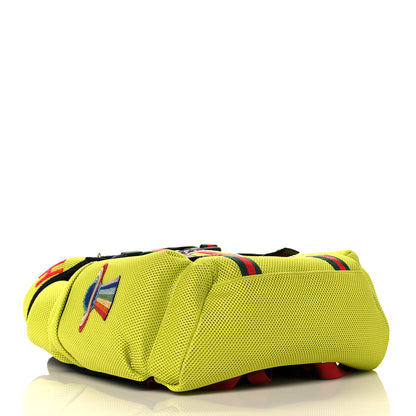 Gucci Mesh Web Hollywood Embroidered Double Buckle Backpack Anis Multicolor Black 4 of 13