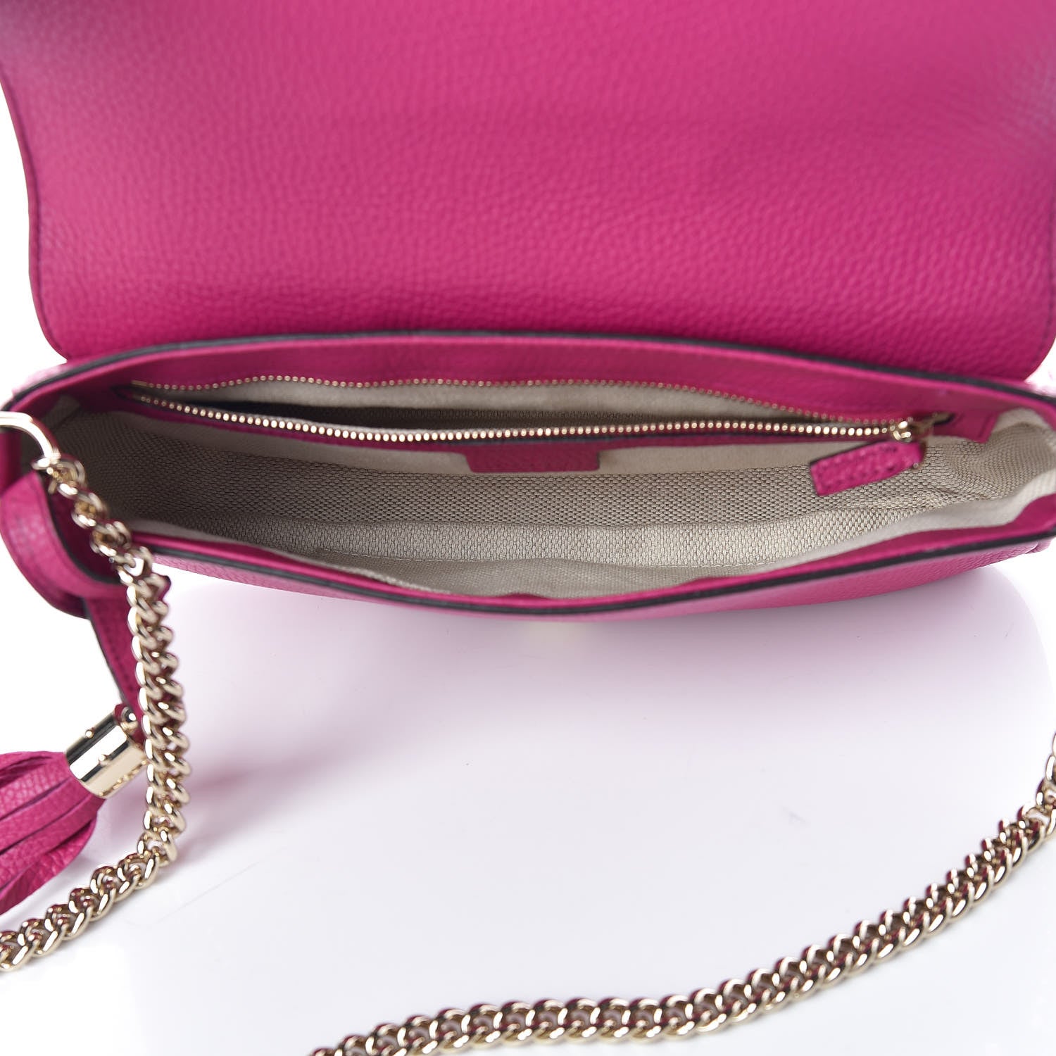 Gucci Cellarius Calfskin Medium Soho Flap Crossbody Bright Bouganville 7 of 9
