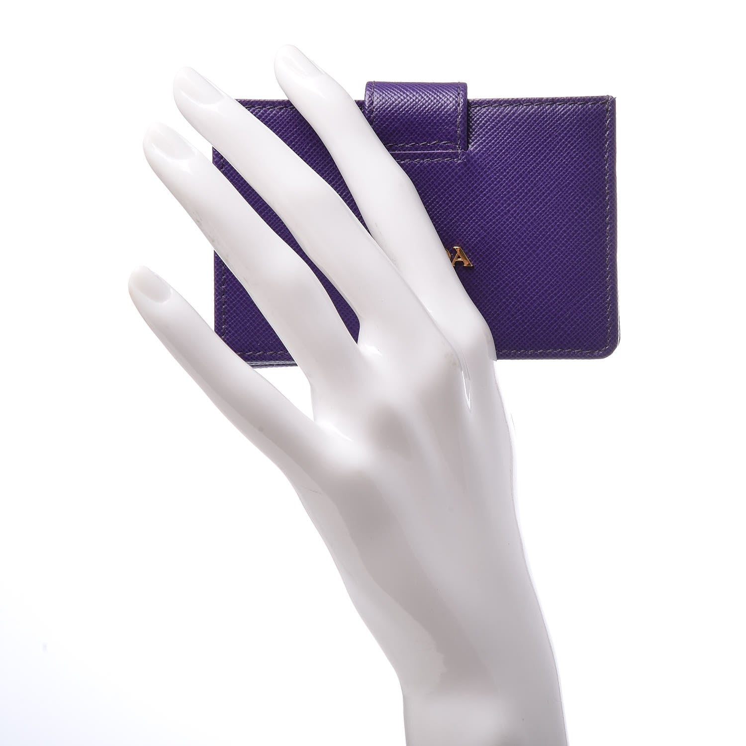 Prada Saffiano Metal Accordion Card Case Viola 2 of 6