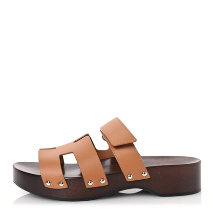 Hermes Calfskin Womens Kos Clog 39 Naturel 1 of 10