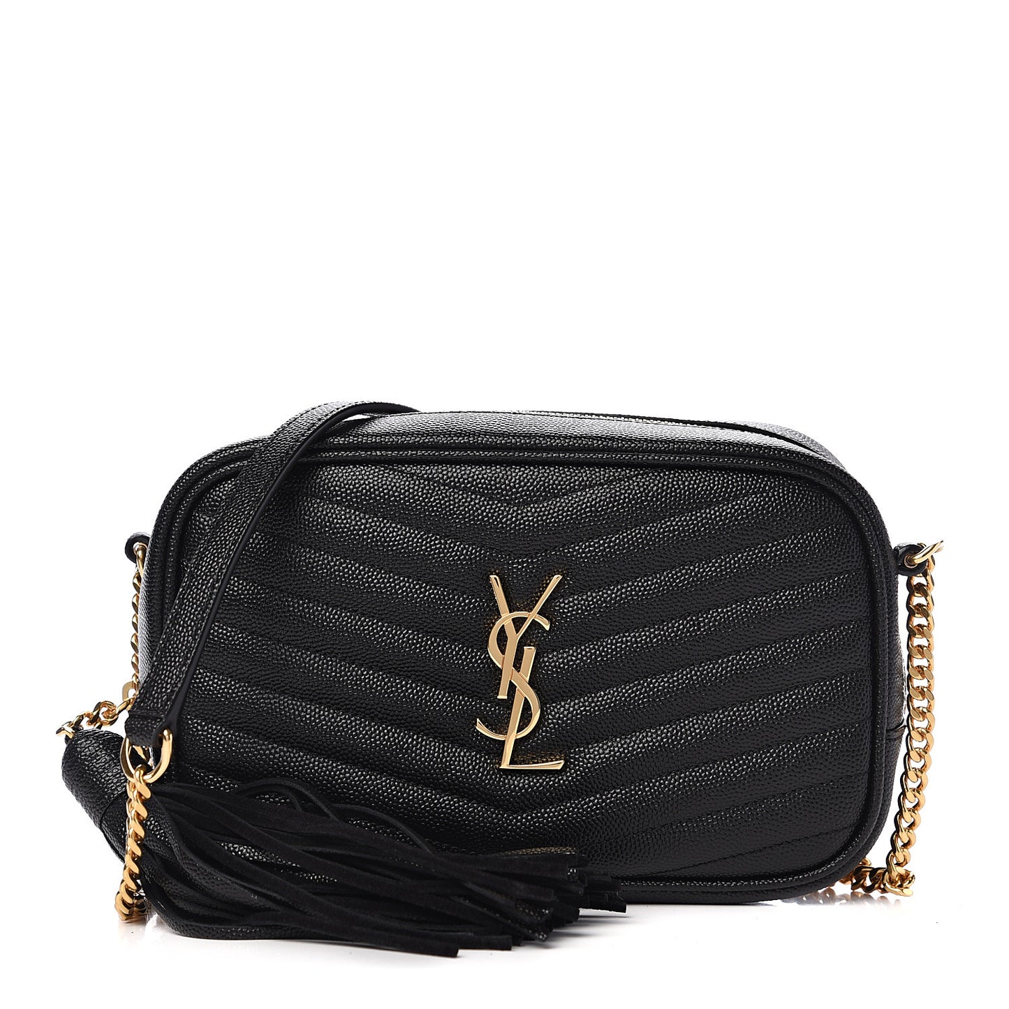 Grain De Poudre Matelasse Monogram Mini Lou Camera Bag Black