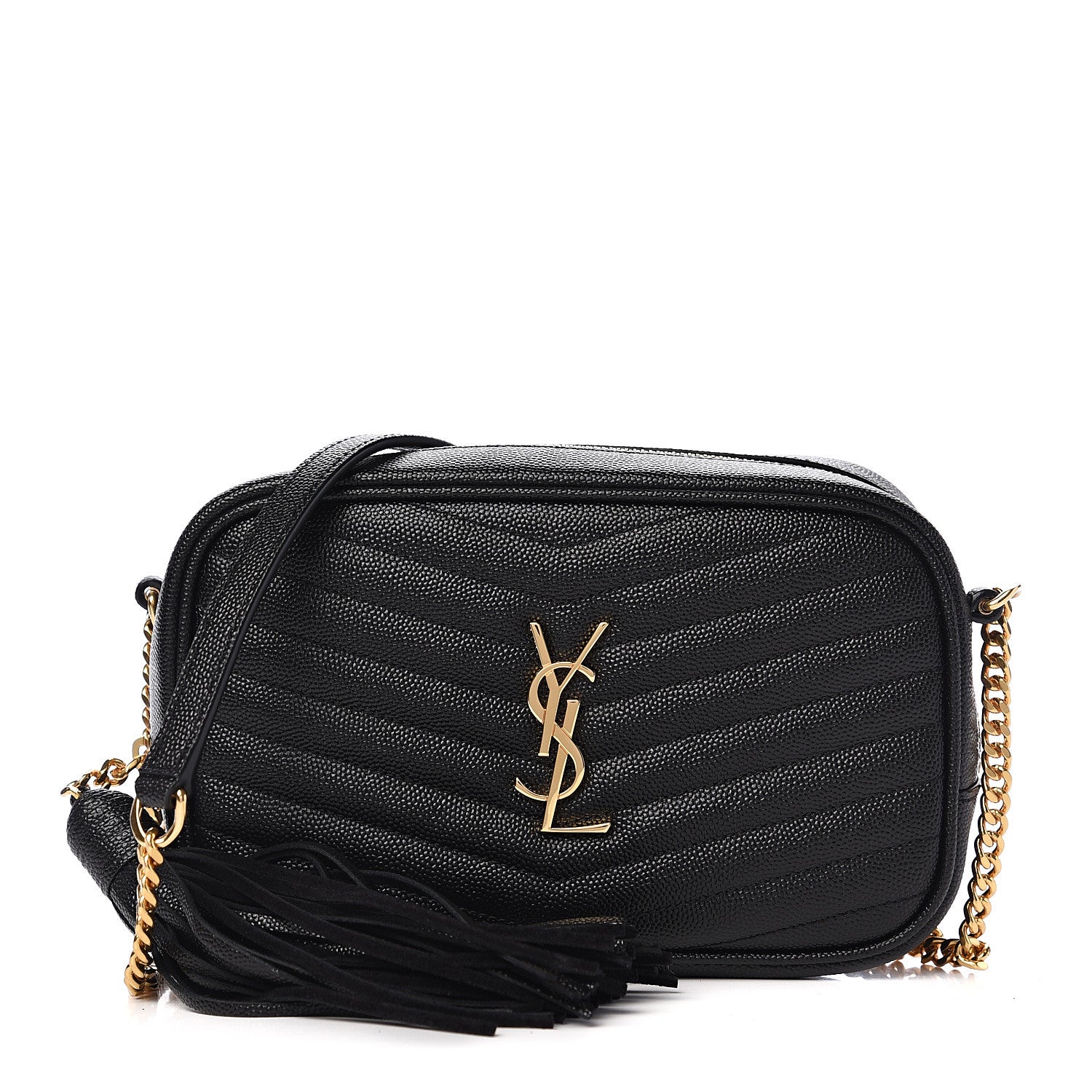 Saint Laurent Grain De Poudre Matelasse Monogram Mini Lou Camera Bag Black 1 of 10