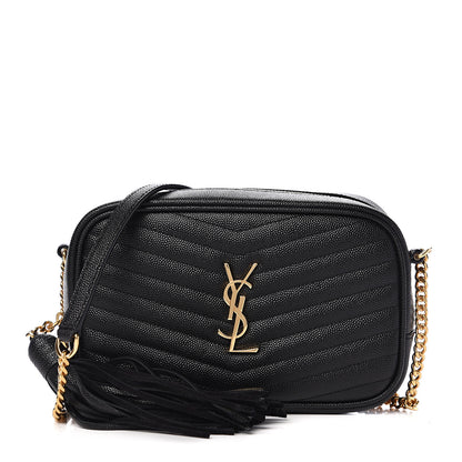 Saint Laurent Grain De Poudre Matelasse Monogram Mini Lou Camera Bag Black 1 of 10