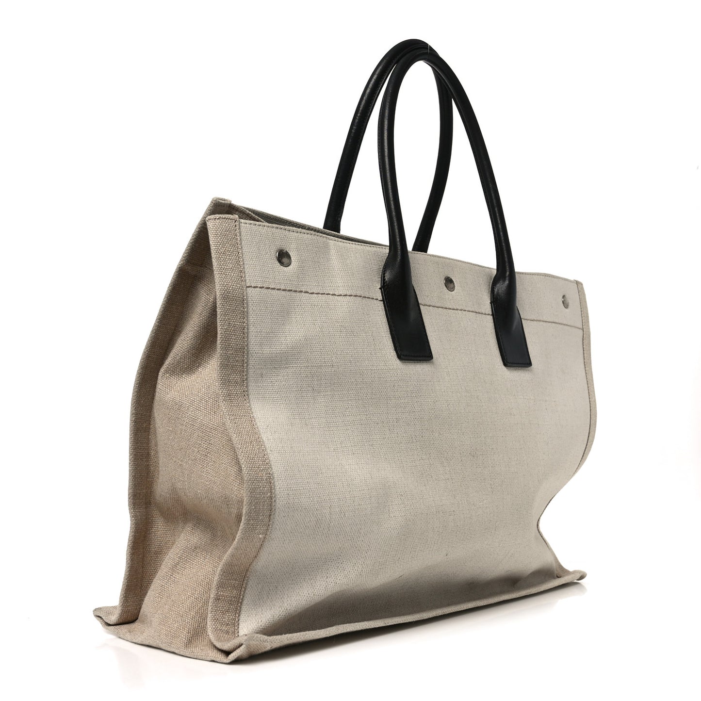 Linen Calfskin Rive Gauche Tote Optic White