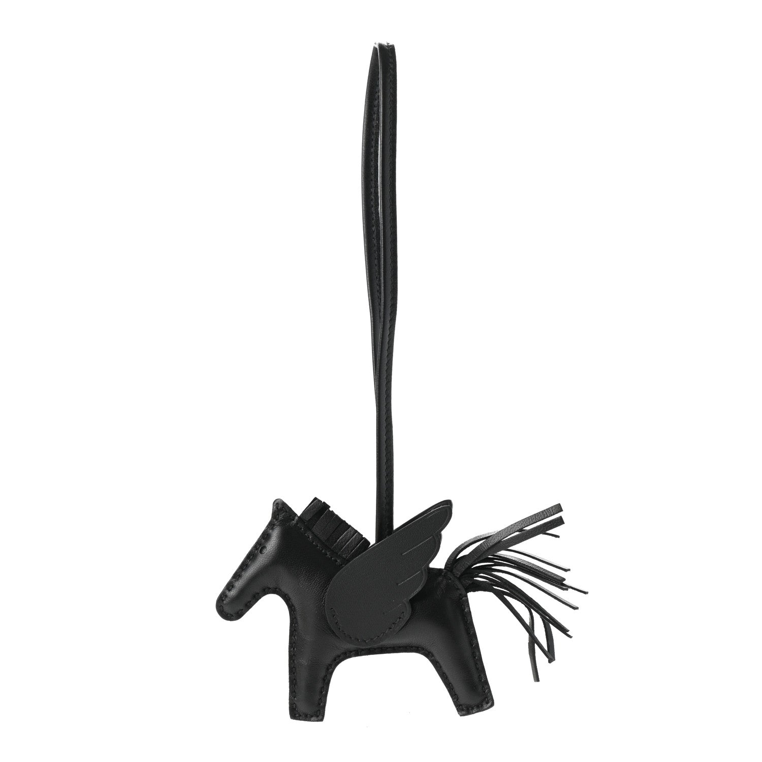 Hermes Milo Lambskin Grigri Rodeo Pegase Horse Bag Charm PM So Black 2 of 10