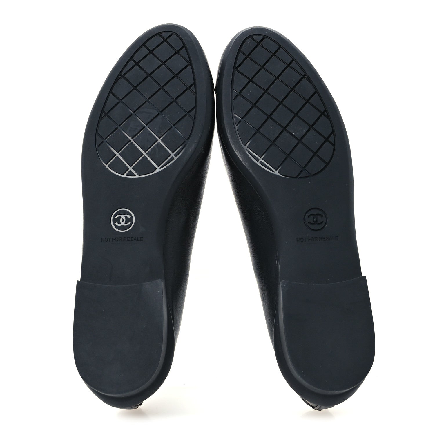 Chanel Lambskin Cap Toe CC Uniform Ballerina Flats 37 Black 6 of 10