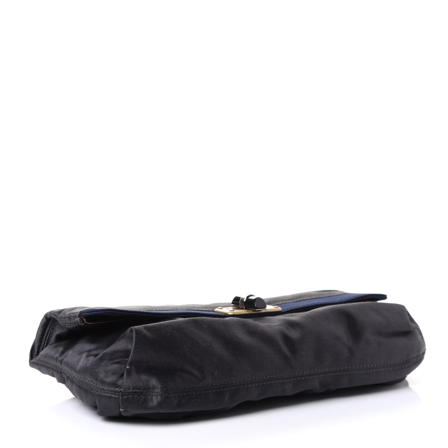 Satin Grosgrain Happy Clutch Navy