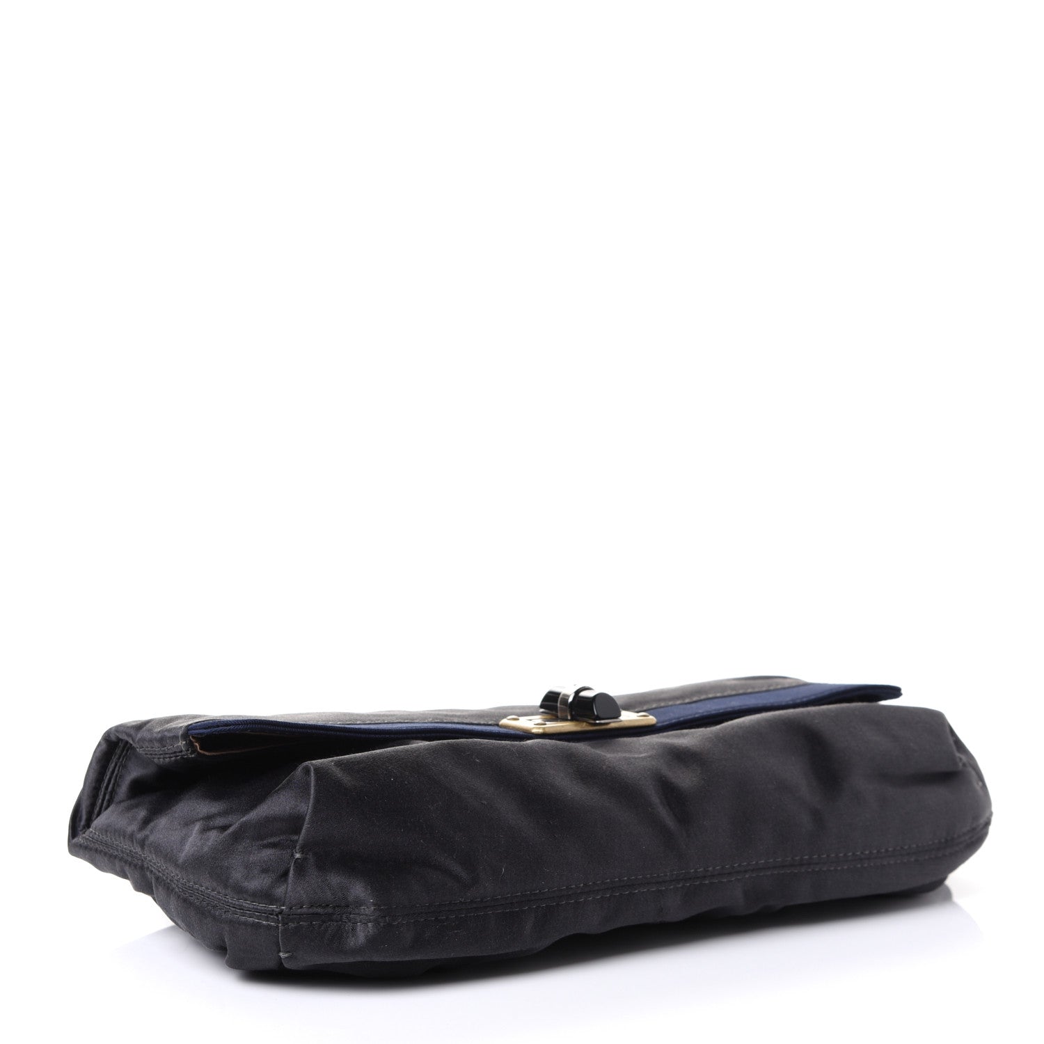 Lanvin Satin Grosgrain Happy Clutch Navy 3 of 4