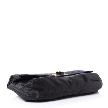 Lanvin Satin Grosgrain Happy Clutch Navy 3 of 4