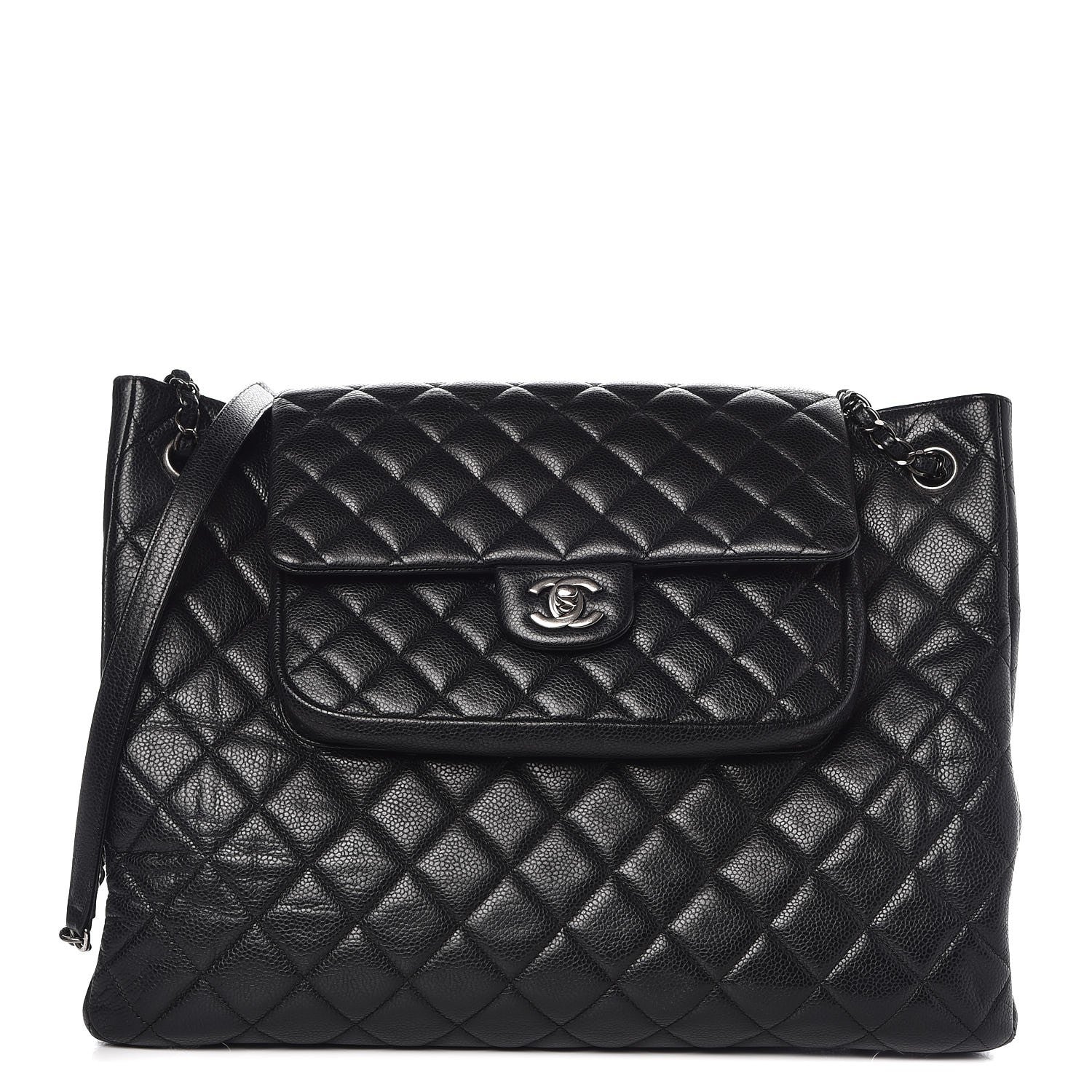 Chanel Caviar Quilted Flap Tote Black 1 of 12