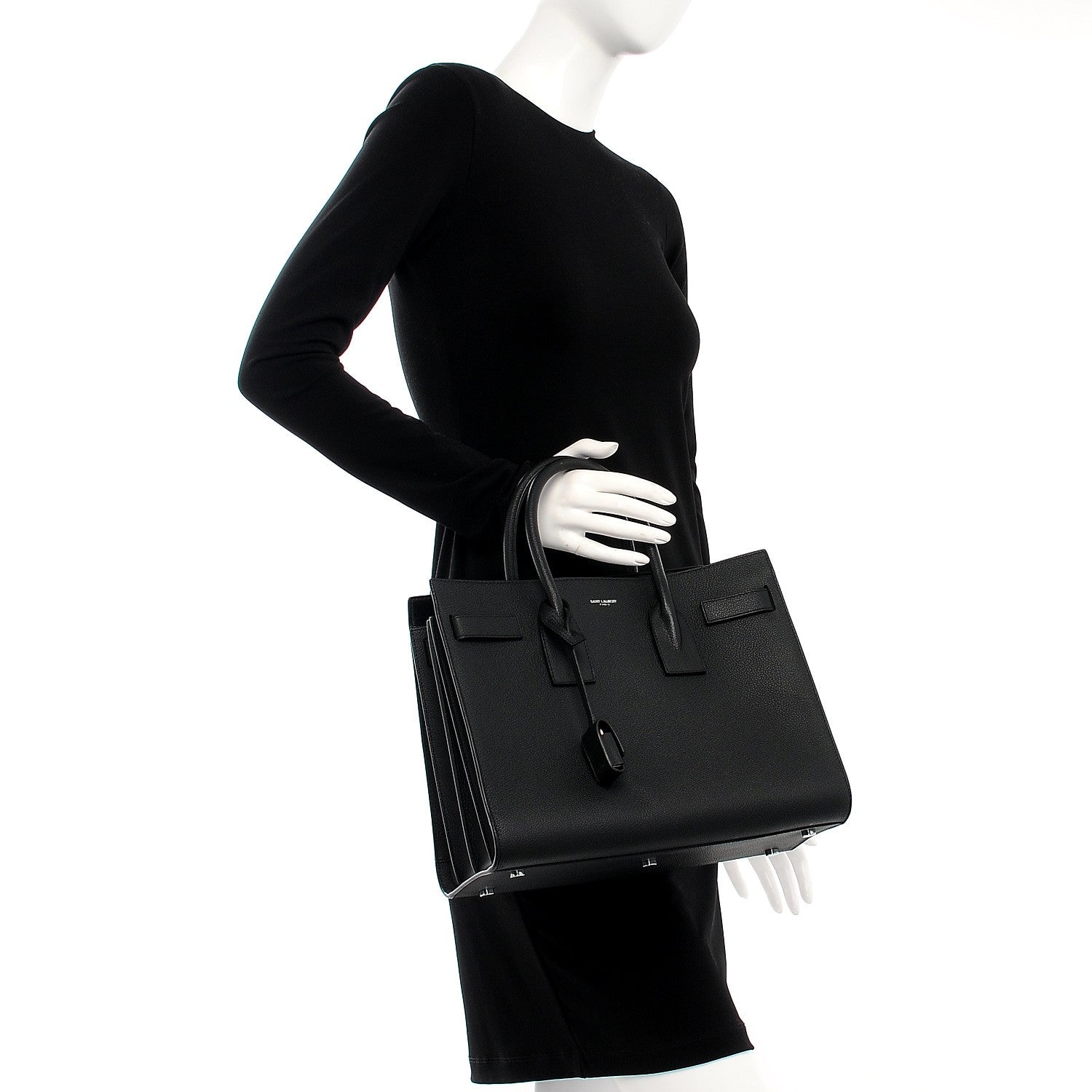 Saint Laurent Grained Calfskin Small Sac De Jour Black 3 of 8