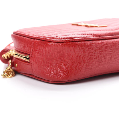 Saint Laurent Grain De Poudre Matelasse Monogram Mini Lou Camera Bag Eros Red 8 of 10