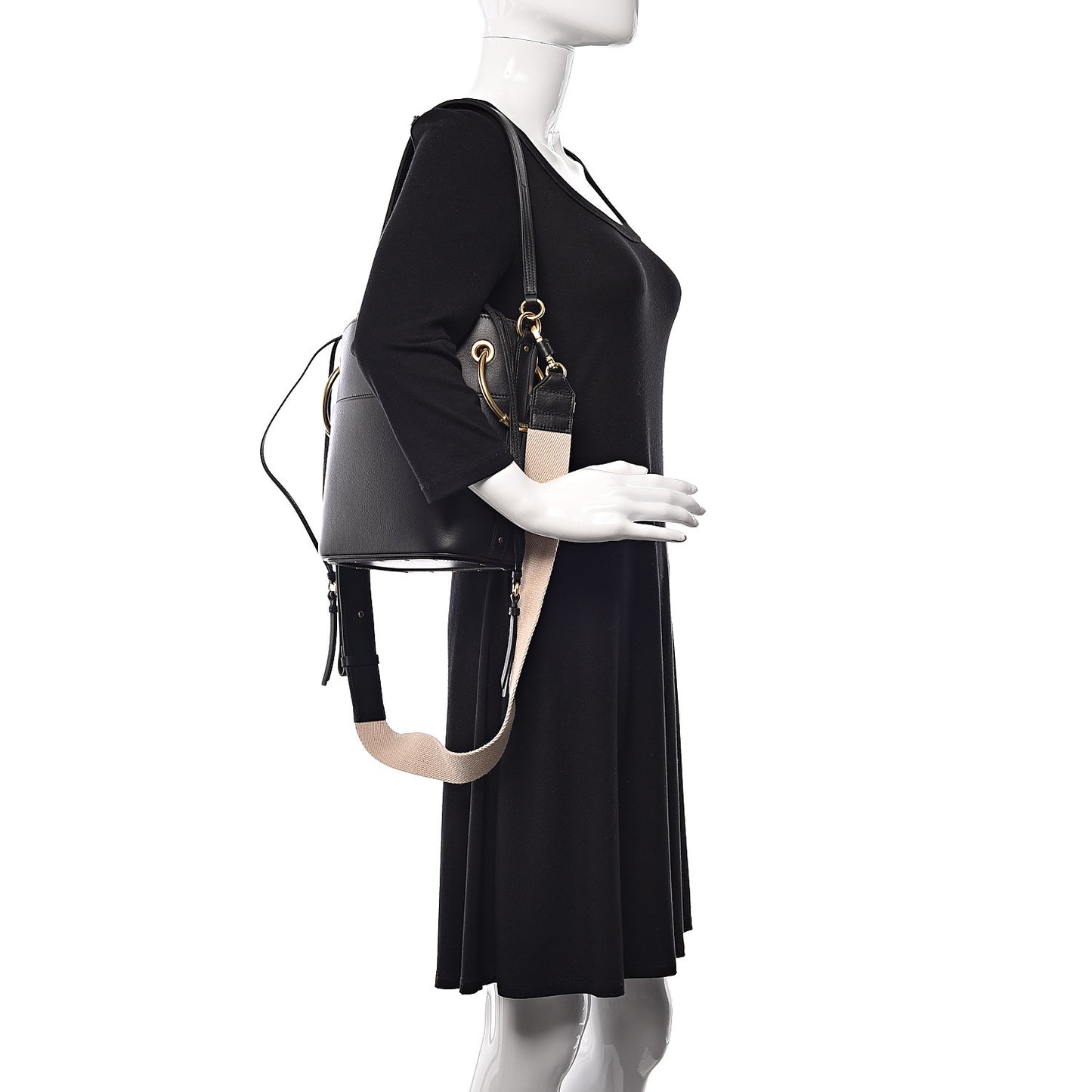 Smooth Calfskin Small Roy Bucket Bag Black